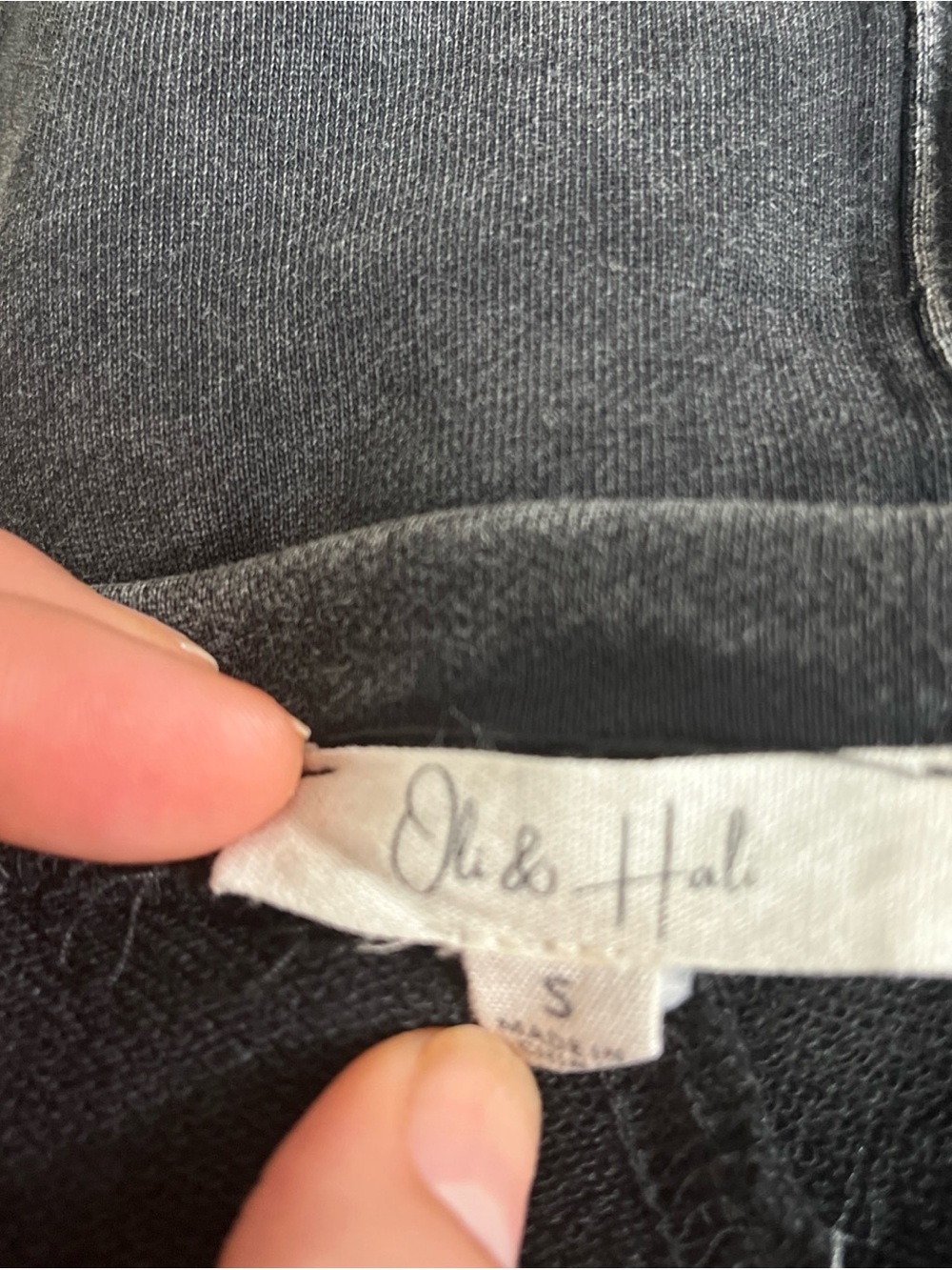 NWT Oli & Hali Black Ruffle Heart Crewneck Sweatshirt Sz S with size pockets - Picture 5 of 6